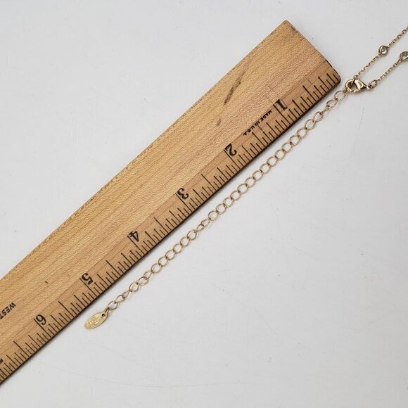 Ellika Dainty Crystal Necklace Gold Tone 16-21" Long - Picture 3 of 5